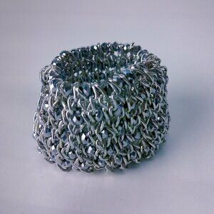 Vintage Chainmail Stretchy Silver Bracelet